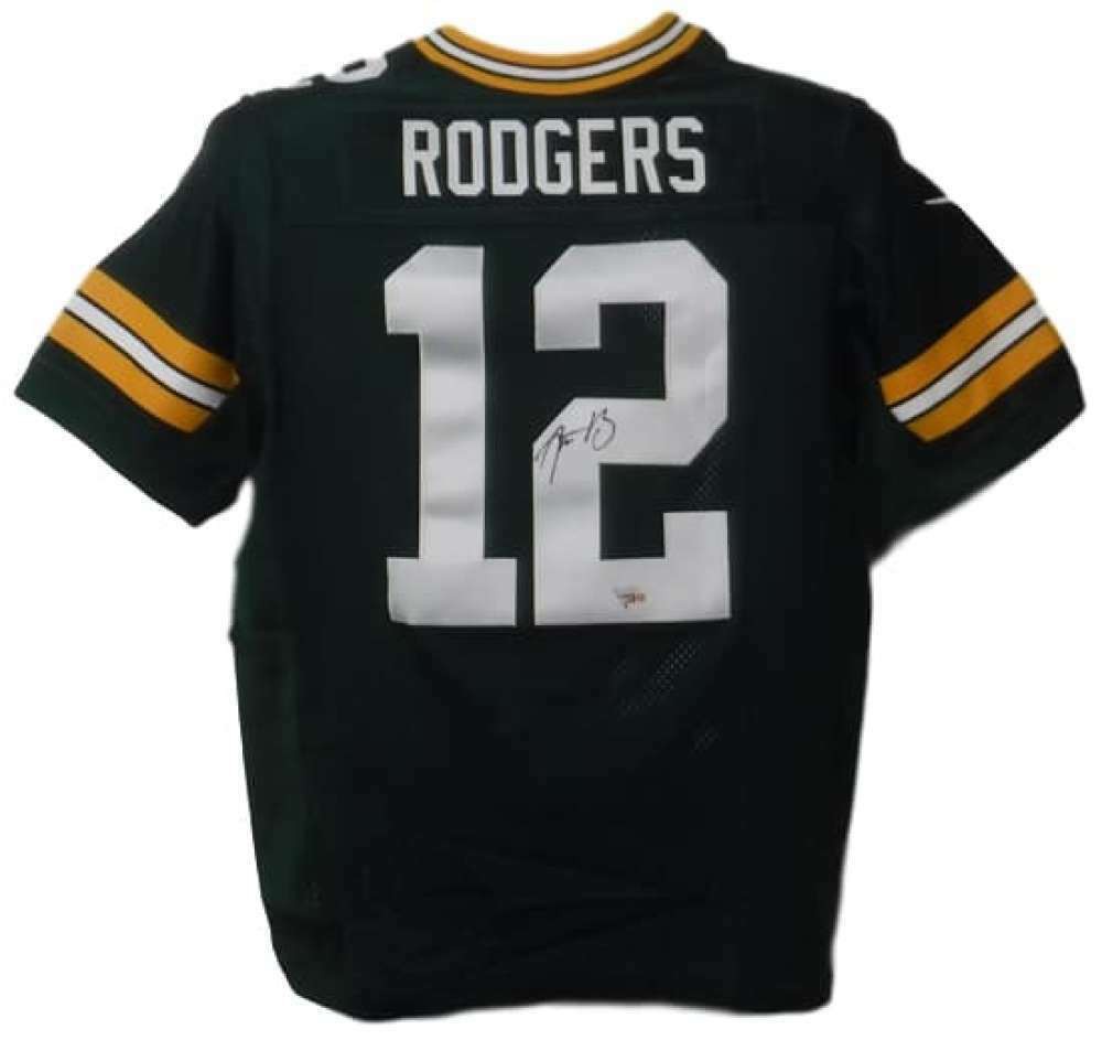 aaron rodgers autographed green bay packers jersey