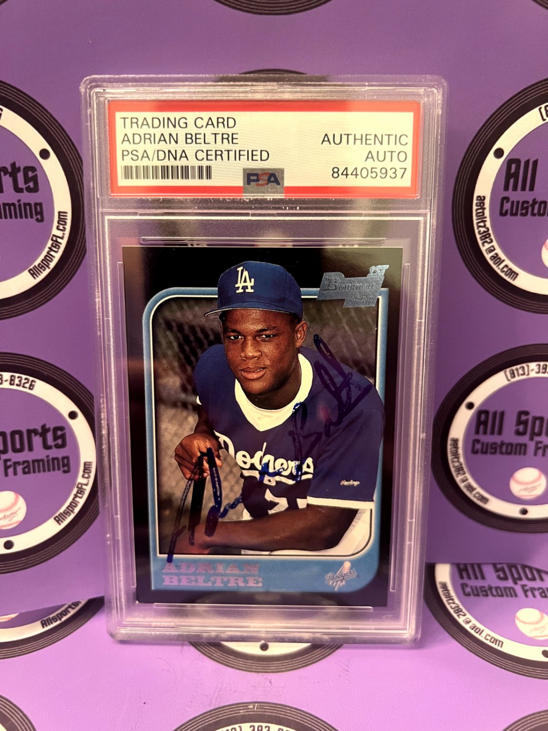 Adrian Beltre Autographed Signed Dodgers Bowman Rookie Baseball