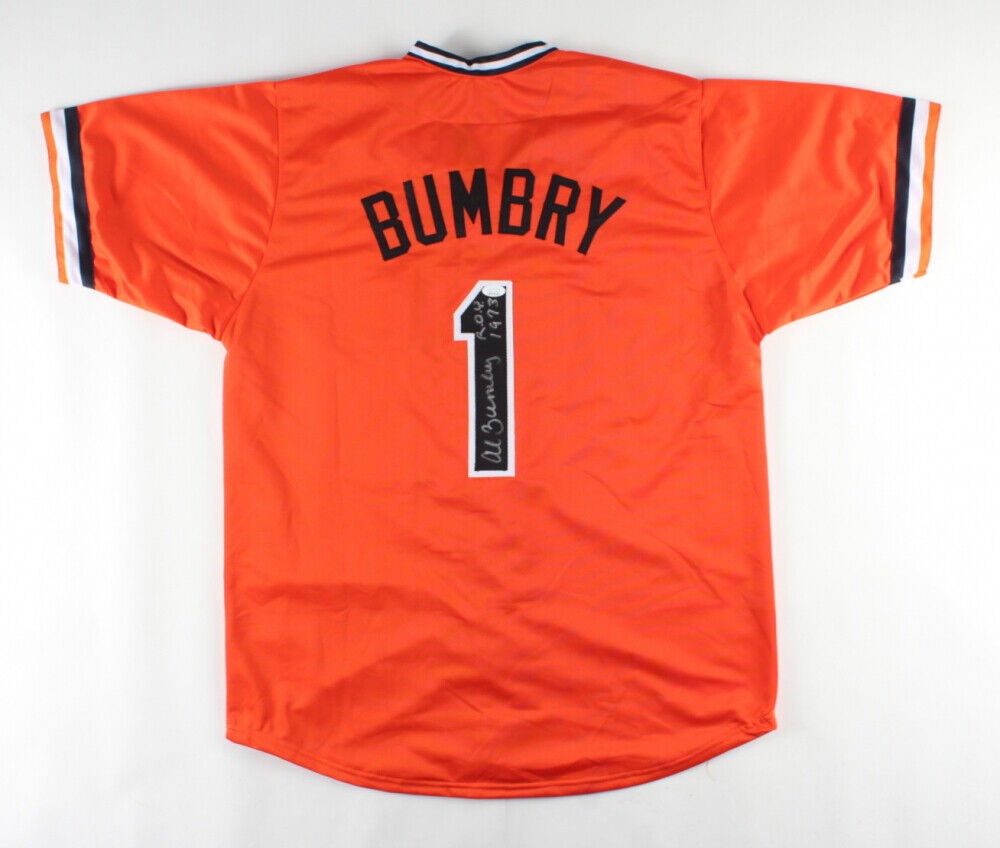 Al Bumbry Signed Baltimore Orioles Jersey Inscribed ROY 1973