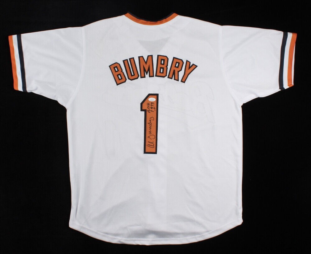 Al Bumbry Signed Baltimore Orioles Jersey Inscribed ROY 1973 (JSA CO –