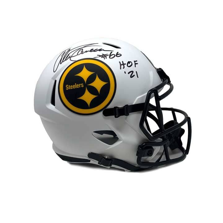 Alan Faneca Autographed Pittsburgh Steelers Full Size Lunar Eclipse Replica Helmet with HOF 21