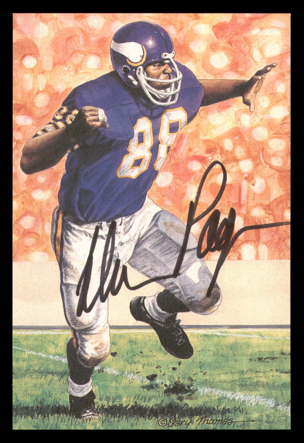 Alan Page Autographed Signed 1992 Goal Line Art Card #113 Minnesota Vikings  #219340