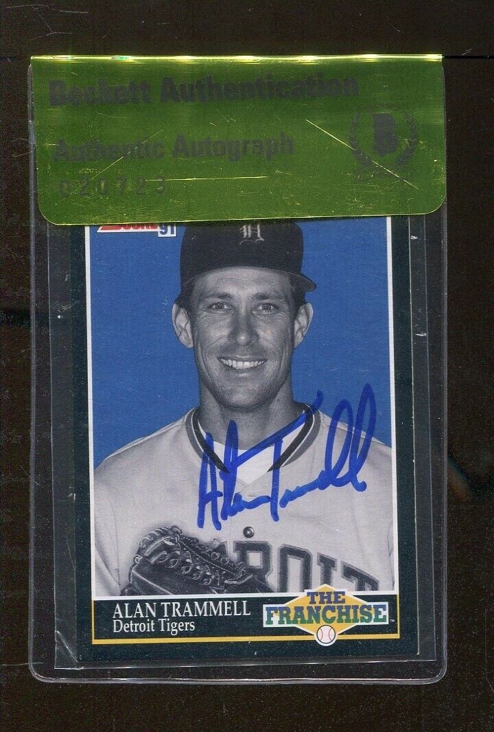 Alan Trammell Signed 1991 Score Tigers Baseball Card #852 BAS