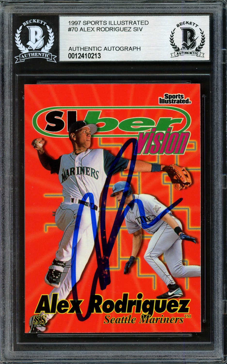 Alex Rodriguez Autographed Signed 1997 Fleer Sports Illustrated Card #70  Seattle Mariners Beckett Beckett