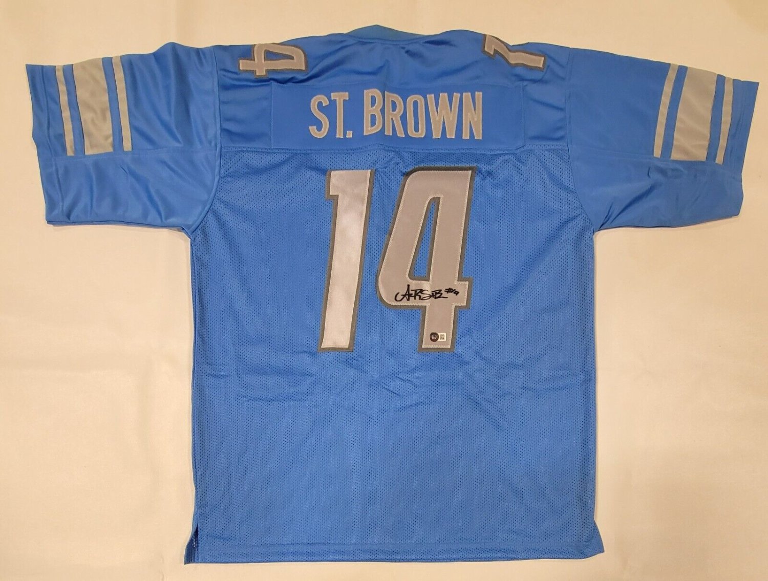 Amon-Ra St. Brown Autographed Signed Amon-Ra St Brown Pro Style Xl Custom  Jersey With Beckett Qr