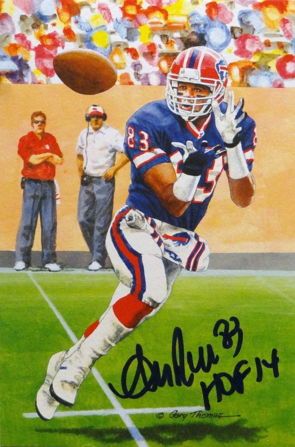 Andre Reed Autographed Signed HOF Buffalo Bills Goal Line Art Card