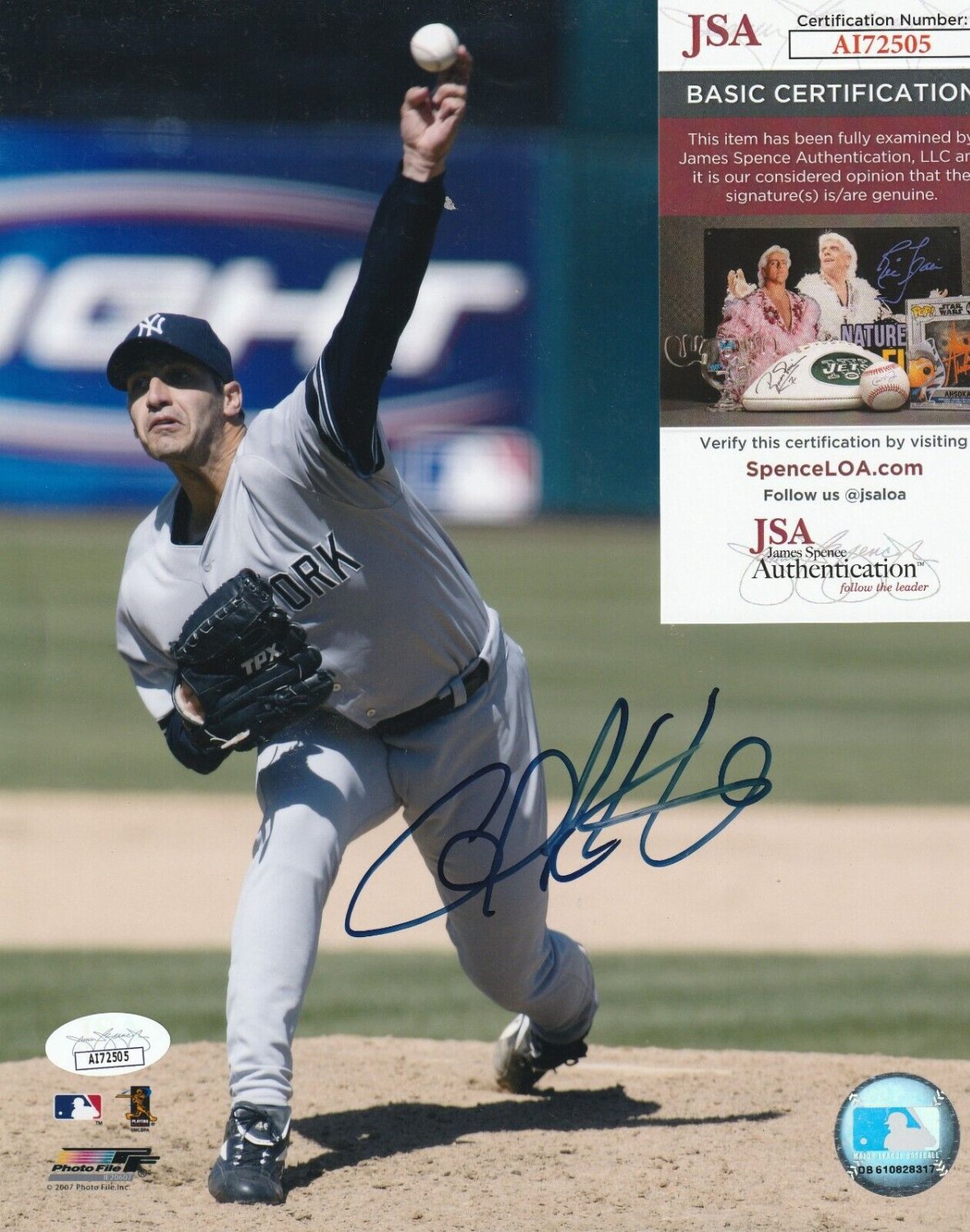 Andy Pettitte Autographed Signed New York Yankees JSA Authenticated Action  8X10