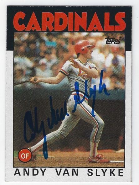 Andy Van Slyke Autographed Signed St. Louis Cardinals 1986 Topps