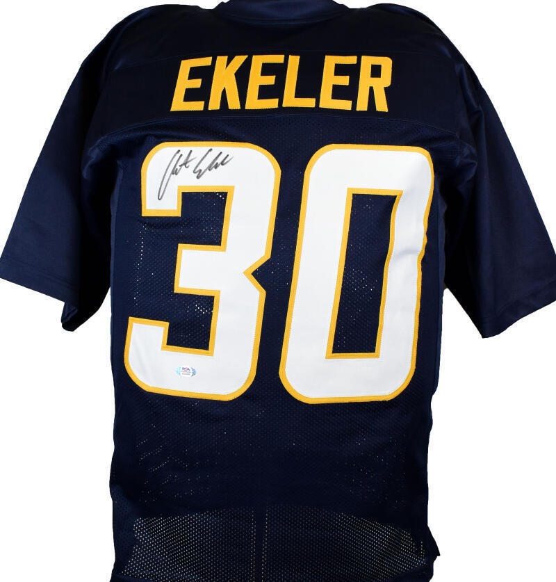 Austin Ekeler framed autographed dark blue jersey