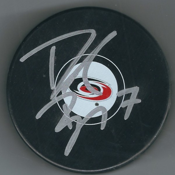 Autographed Signed Derek Ryan Carolina Hurricanes Hockey Puck