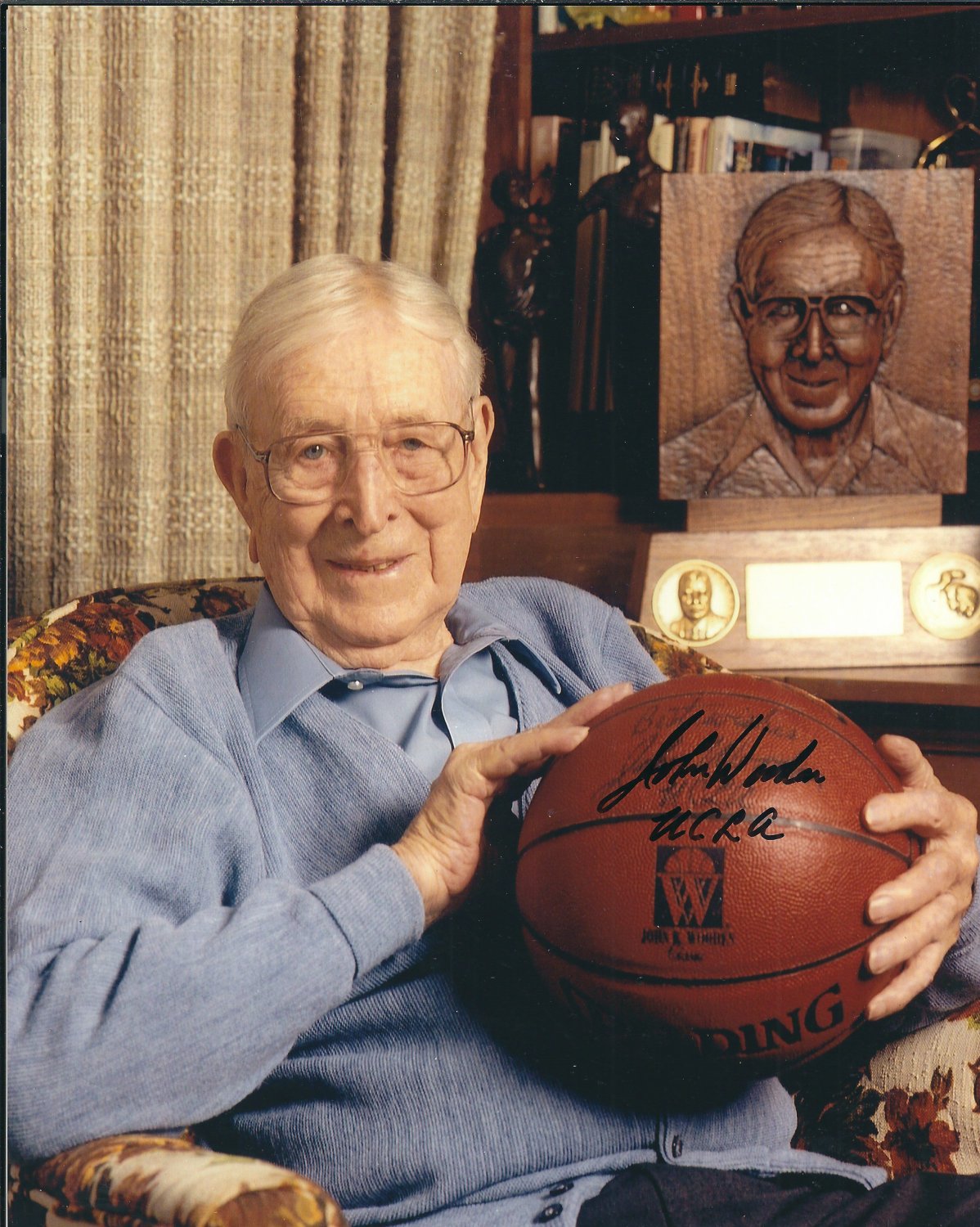 john wooden signed basketball