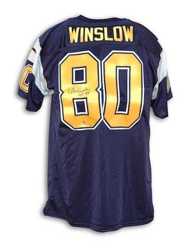 Autographed Signed Kellen Winslow San Diego Chargers Navy Blue Throwback Jersey - COA Included