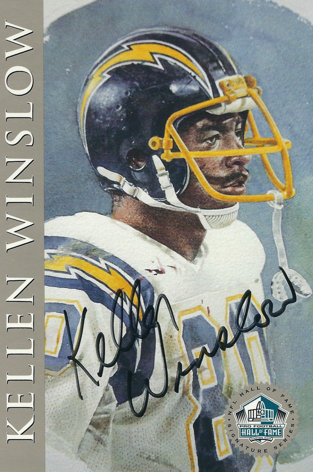 Autographed Signed Kellen Winslow San Diego Chargers Ron Mix Hall Of Fame Card Certified Authentic