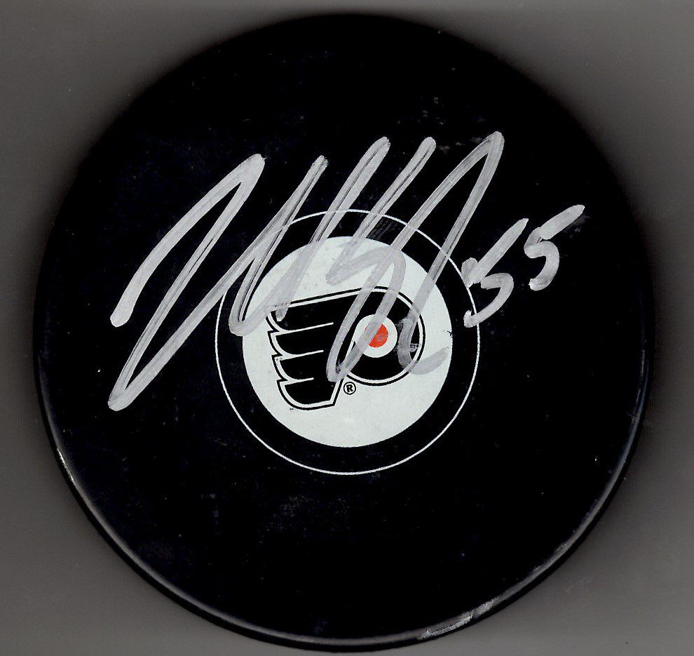 Autographed Signed Nick Schultz Philadelphia Flyers Hockey Puck