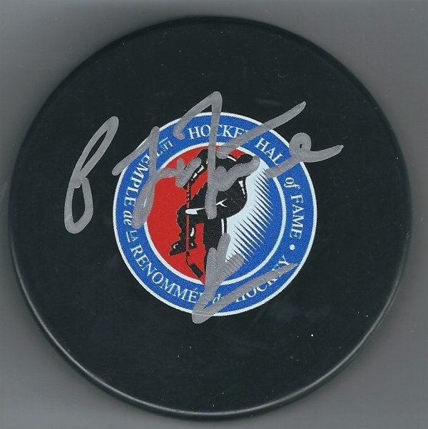 Autographed Signed Pat Lafontaine Hall Of Fame Hockey Puck