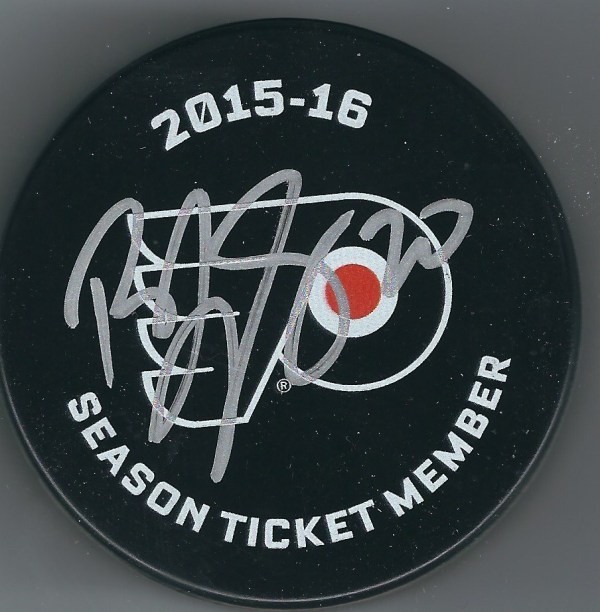 Autographed Signed R J Umberger Philadelphia Flyers Hockey Puck