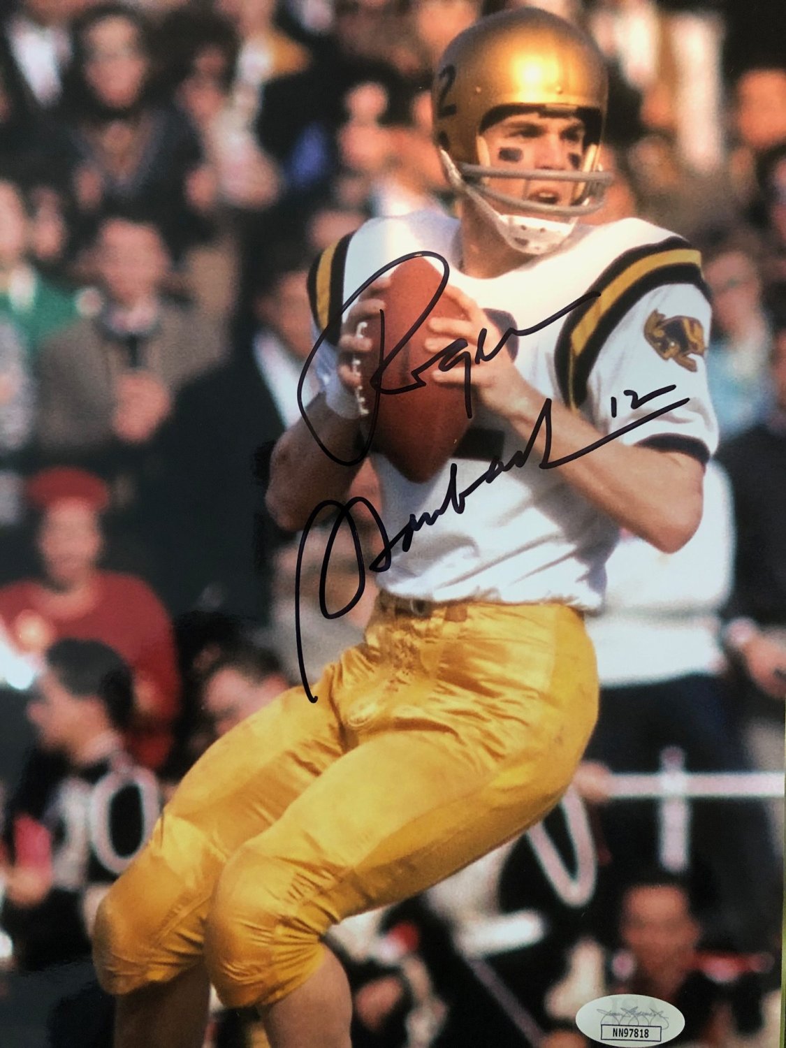 Autographed Signed Roger Staubach US Navy 8x10 Army Photo with JSA COA