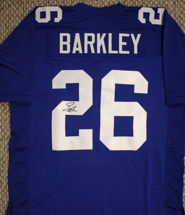 Autographed Signed Saquon Barkley New York Giants Custom Jersey With ...