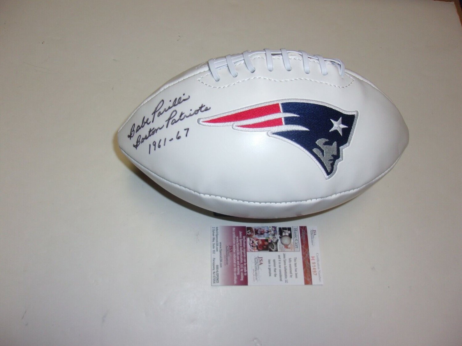 Babe Parilli Autographed Signed Boston Patriots 1961-1967,HOF Last One  JSA/COA Football