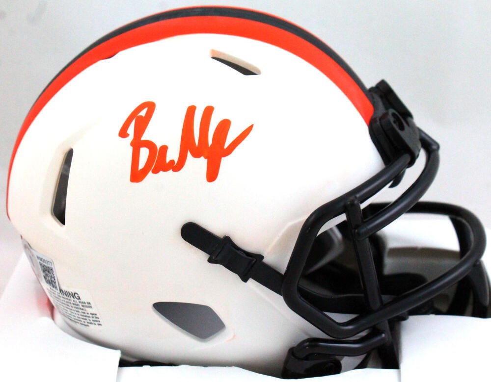 Baker Mayfield Autographed Signed Cleveland Browns Lunar Mini Helmet-  Beckett W Orange