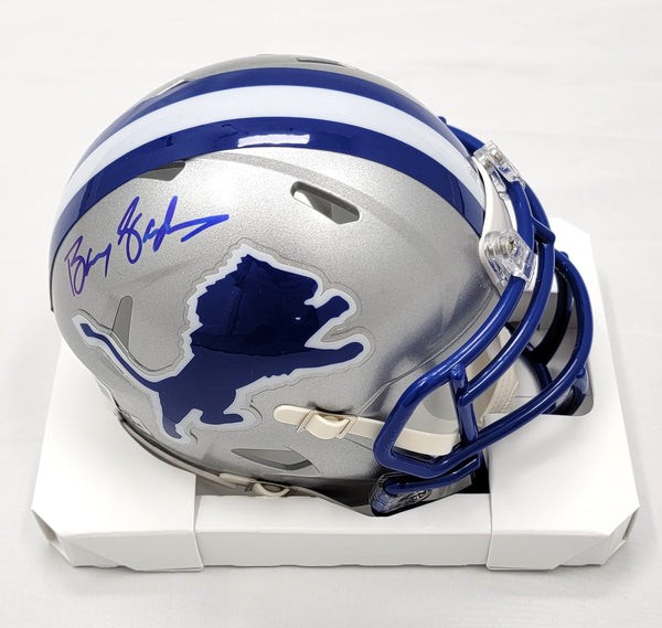 Barry Sanders Autographed Signed Detroit Lions Throwback Mini Helmet  Beckett Witnessed