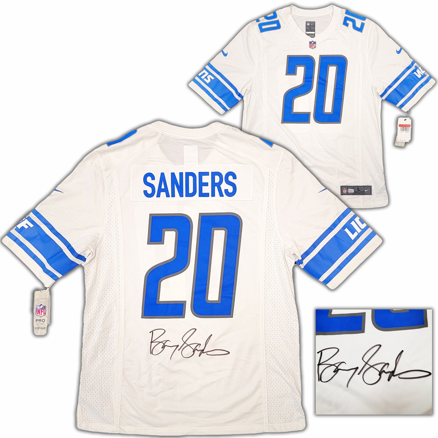 Barry Sanders Autographed Signed Detroit Lions White Nike Gameday