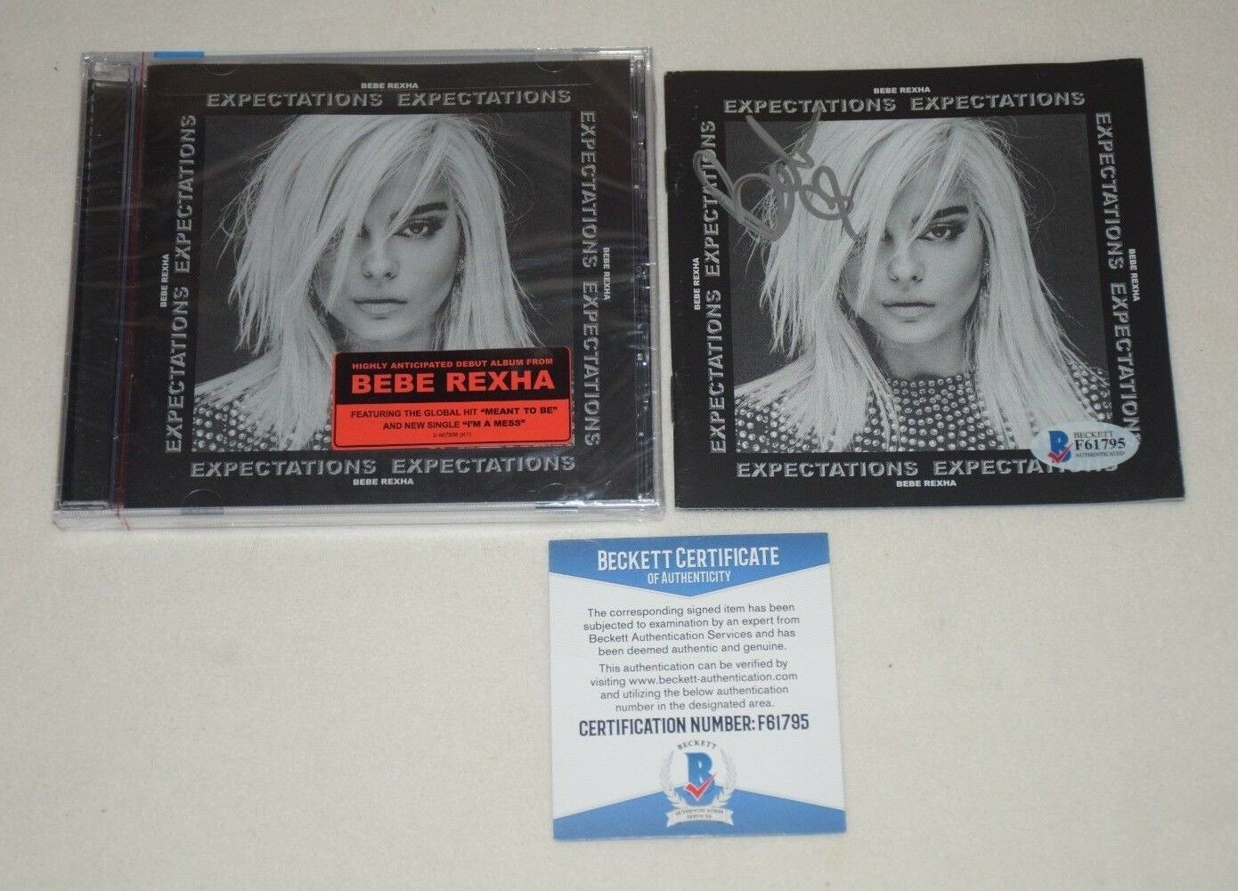 Bebe Rexha Autographed Signed Autographed Expectations Cd Album Cover Beckett Coa