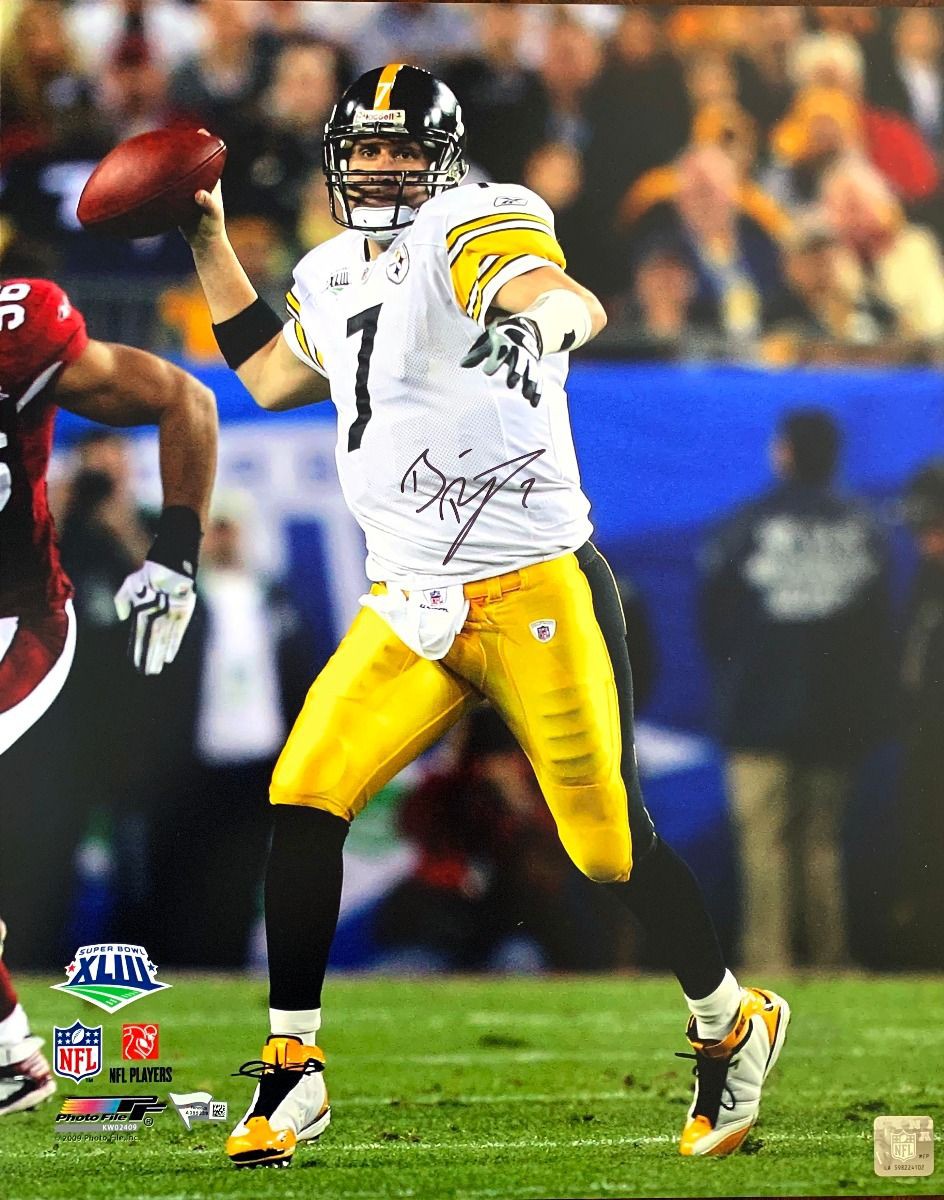 Ben Roethlisberger Autographed Signed Pittsburgh Steelers Super Bowl Xliii 16x20 Photo Fanatics Take a look at photos of ben roethlisberger in each of his three super bowl appearances.
