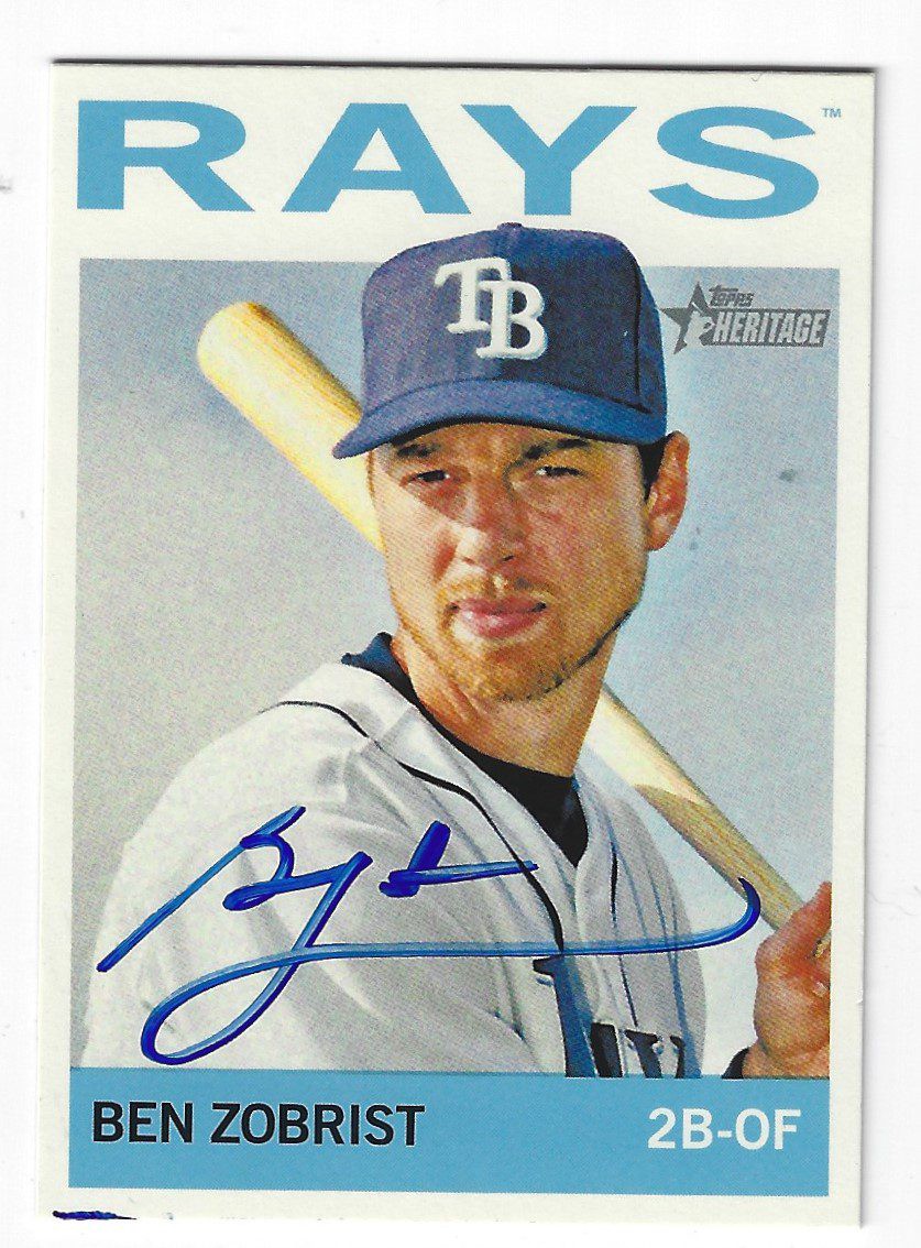 Ben Zobrist Autographed Signed Tampa Bay Rays 2013 Topps Heritage Card #36  - Autographs