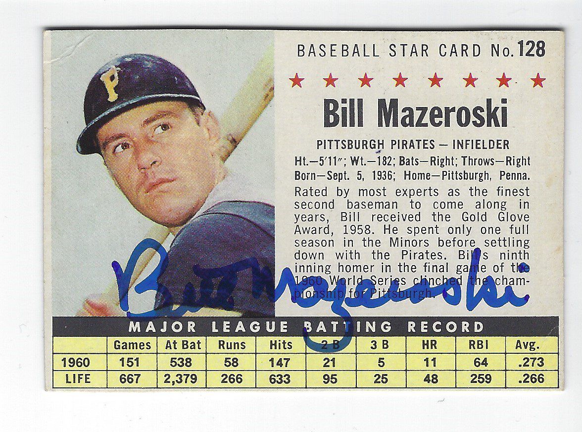 Bill Mazeroski Autographed Signed Custom Gray Jersey