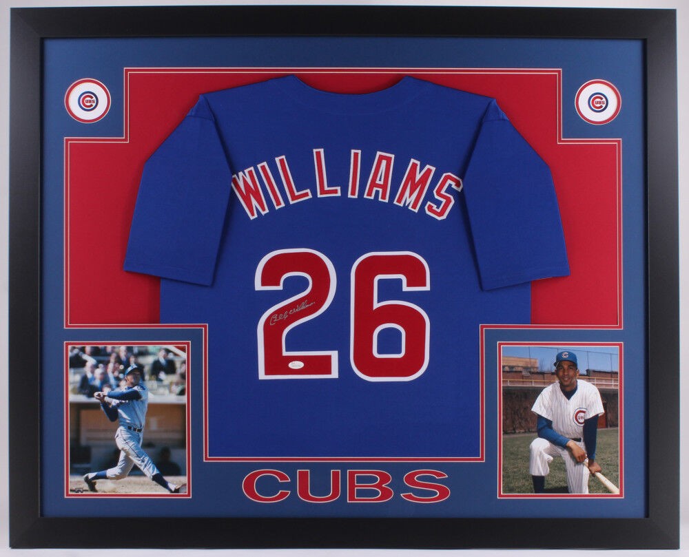 Framed Autographed/Signed Billy Williams 33x42 Chicago Blue