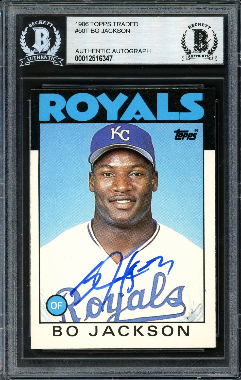 Bo Jackson Autographed Signed 1986 Topps Traded Rookie Card 50T Kansas