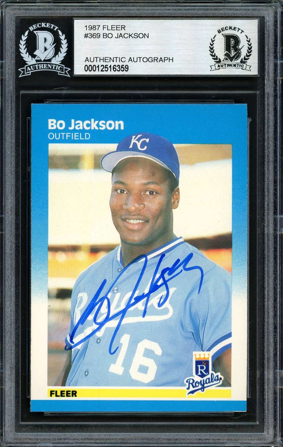 Bo Jackson Autographed Signed 1987 Fleer Rookie Card 369