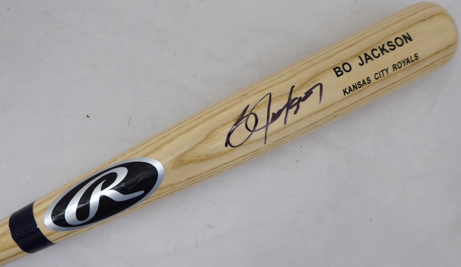 Bo Jackson Autographed Signed Blonde Rawlings Game Model Bat Kansas City Royals Beckett BAS