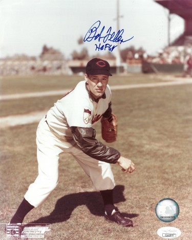 Autographed Bob Feller Picture - 8x10 Custom Framing HOF 62 JSA