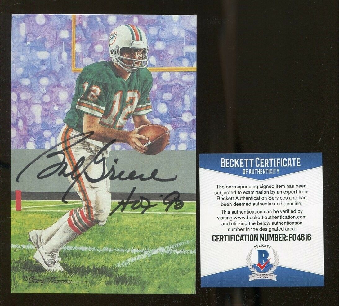 Bob Griese Autographed Signed Goal Line Art Glac With HOF Dolphins