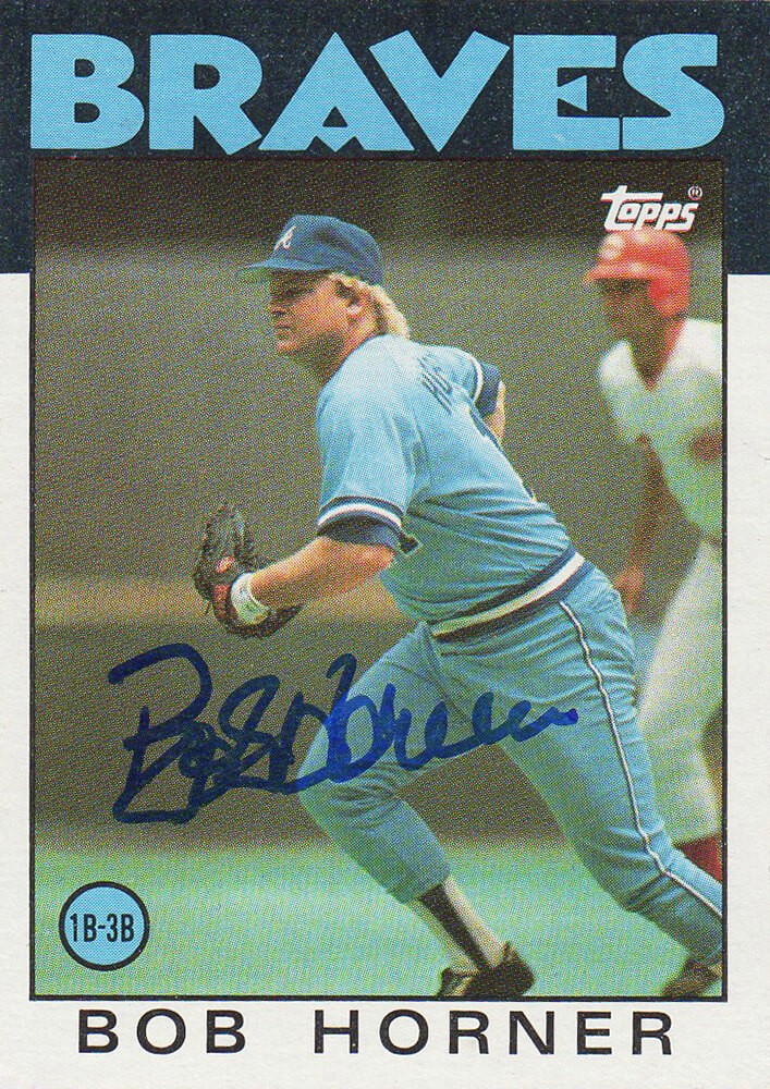 Bob Horner Autographed Signed Atlanta Braves 1986 Topps Baseball