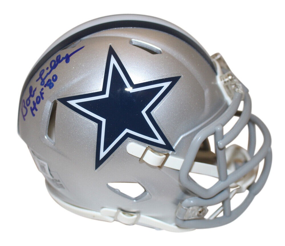 Bob Lilly Autographed Signed Dallas Cowboys Speed Mini Helmet With Insc  Beckett