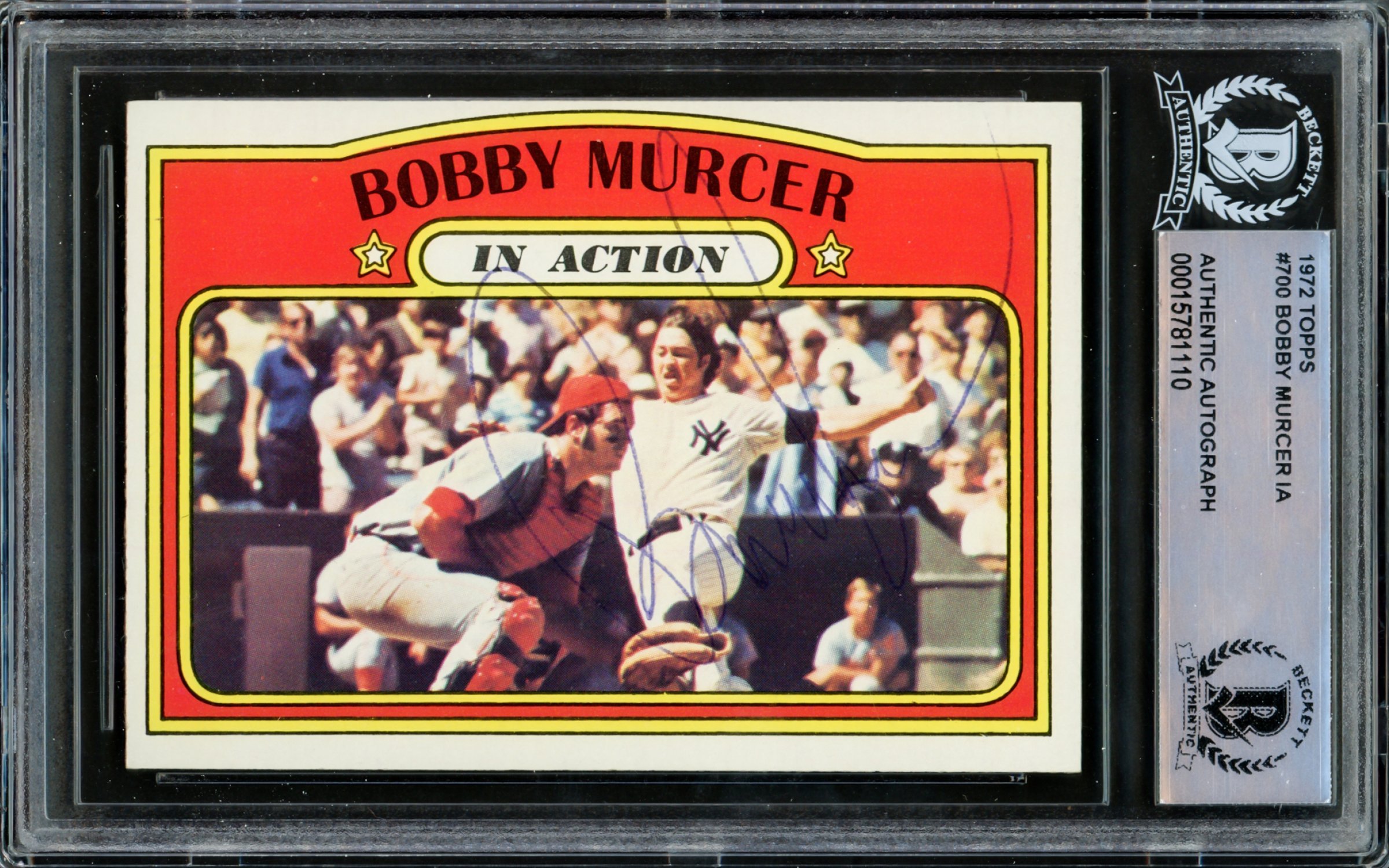 Bobby Murcer Autographed Signed 1972 Topps Card #700 New York Yankees (High  Number) Beckett Beckett