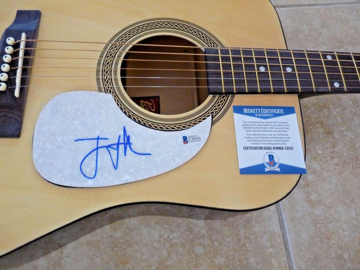 Bon Iver Autographed Signed Justin Vernon Autographed Acoustic Guitar
