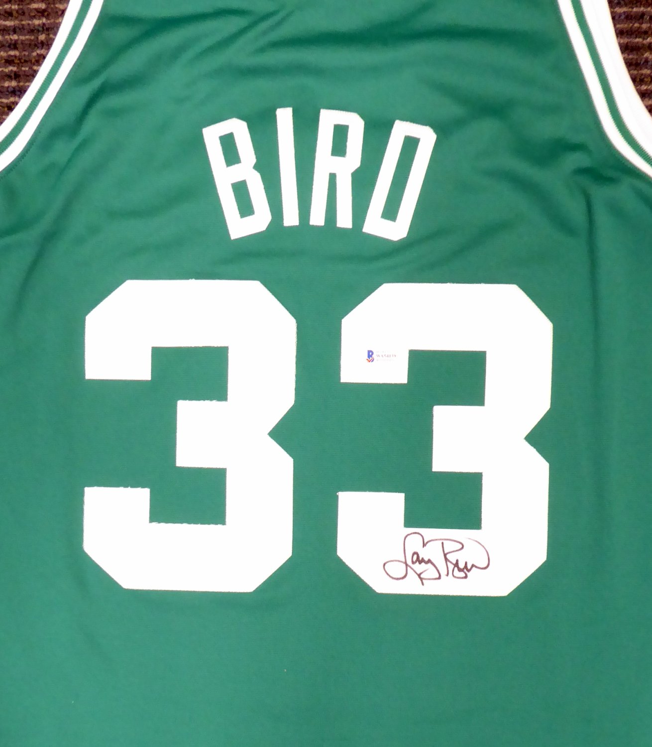 Boston Celtics Larry Bird Autographed Signed Authentic Green Mitchell ...