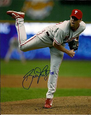 AUTOGRAPHED BRAD LIDGE 8X10 Philadelphia Phillies Photo - Main Line  Autographs