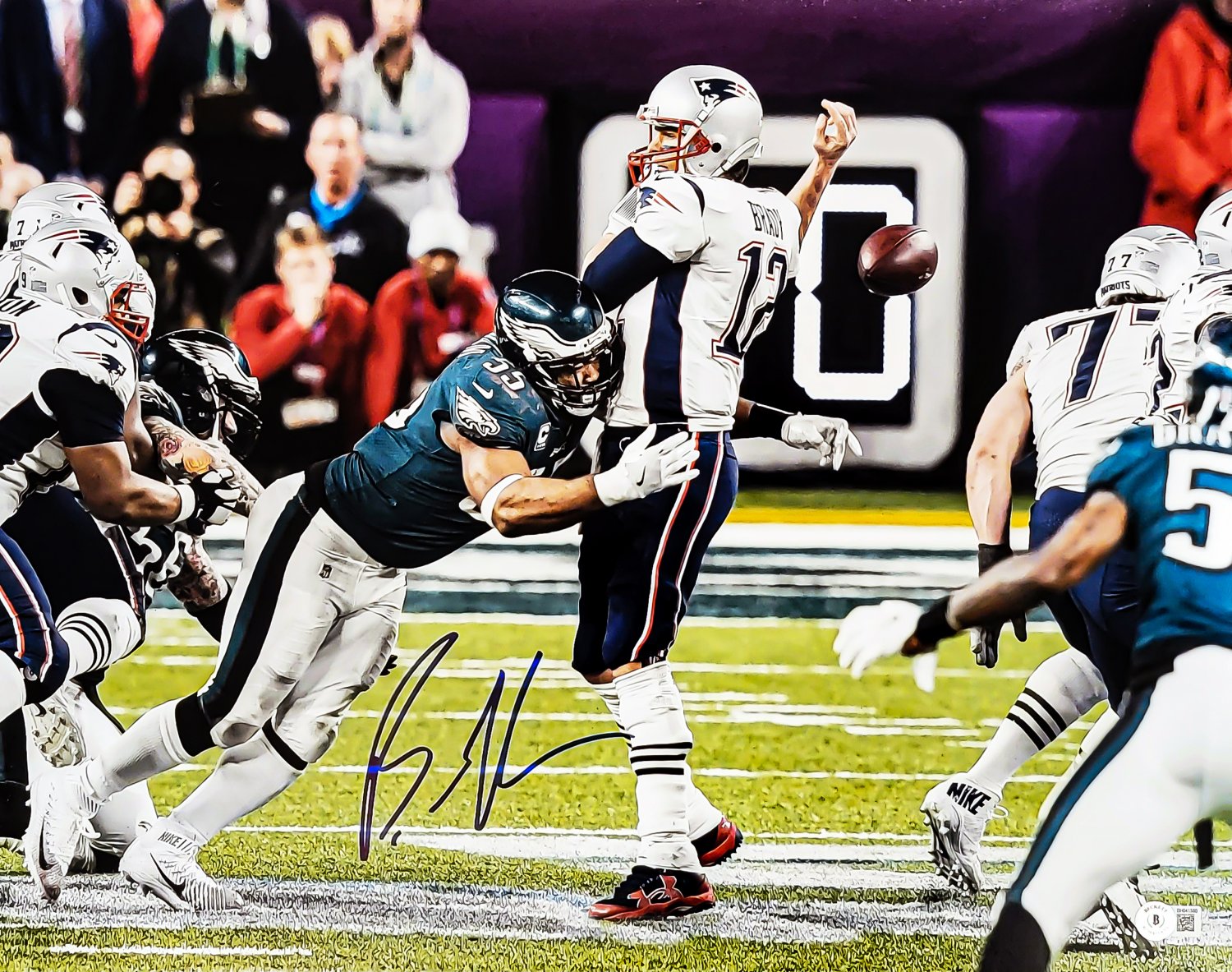 Brandon Graham Autographed Signed 16X20 Photo Philadelphia Eagles Super Bowl  Lii 52 Tom Brady Sack Fumble Beckett Beckett Qr
