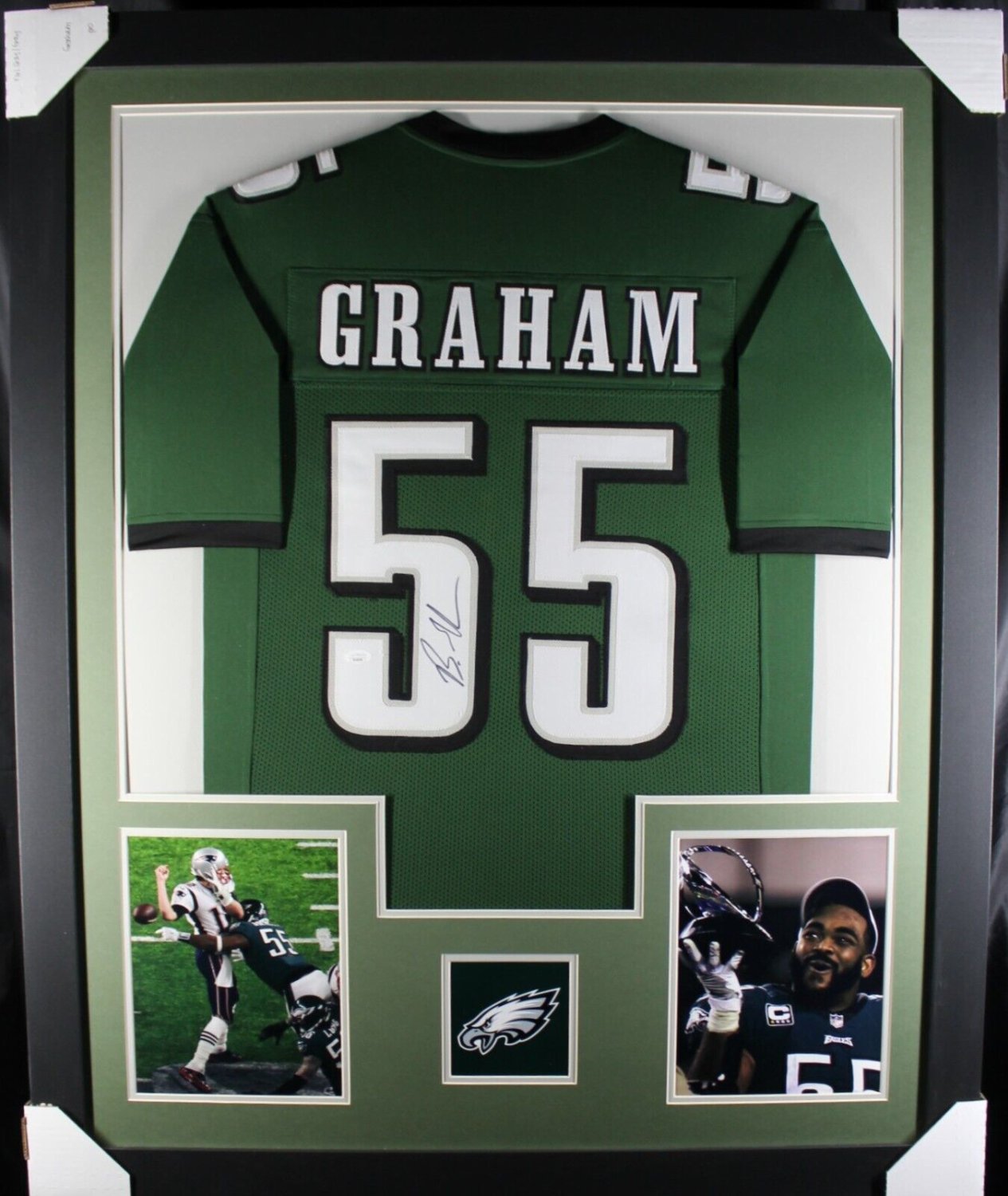 Brandon Graham Autographed Signed (Eagles Green Tower) Framed Jersey JSA