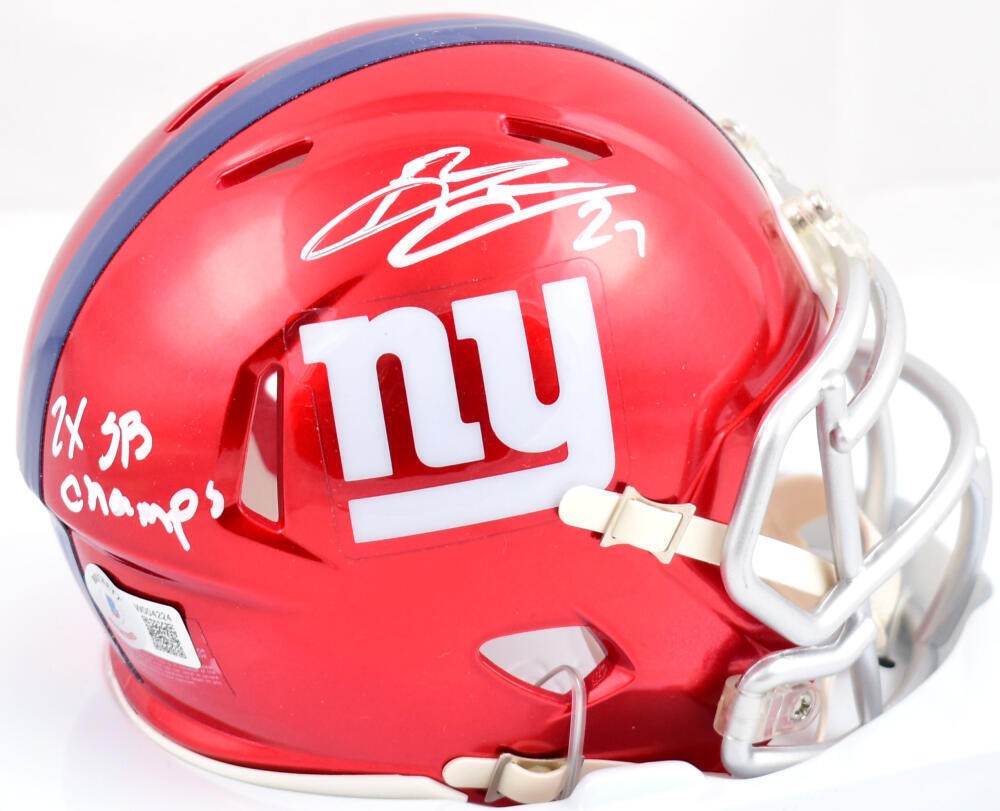 Brandon Jacobs Autographed Signed Giants Flash Speed Mini Helmet With Sb  Champs- Beckett W Holo