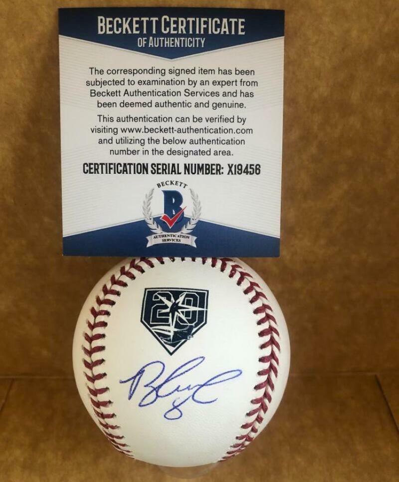 Brandon Lowe Autographed Signed Rays Auto 20Th Anniversary Rays Baseball  Beckett