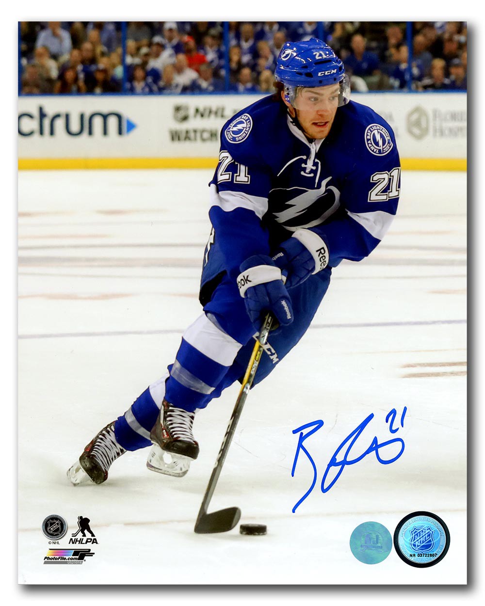 Brayden Point Tampa Bay Lightning Autographed Signed Action 8x10 Photo