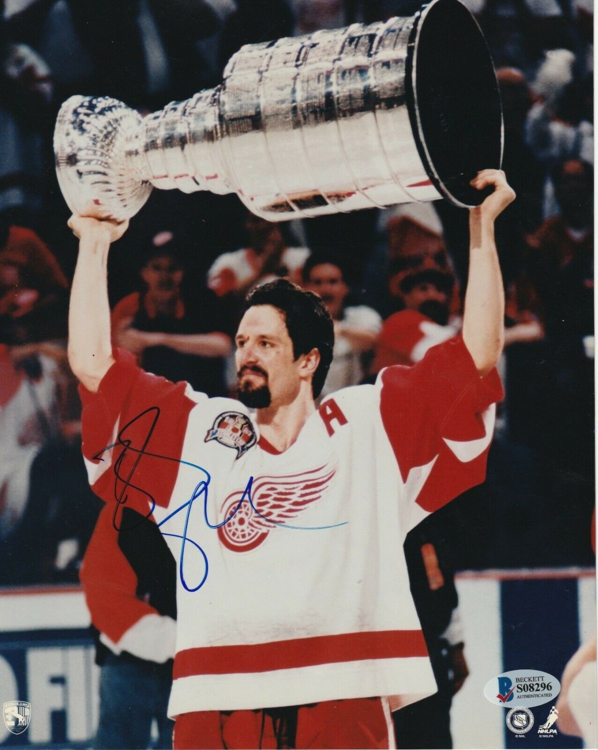 Brendan Shanahan Autographed Signed Detroit Red Wings Stanley Cup 8x10 Photo With Beckett Coa
