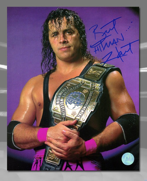 Bret The Hitman Hart Autographed 8x10  WWE WWF 
