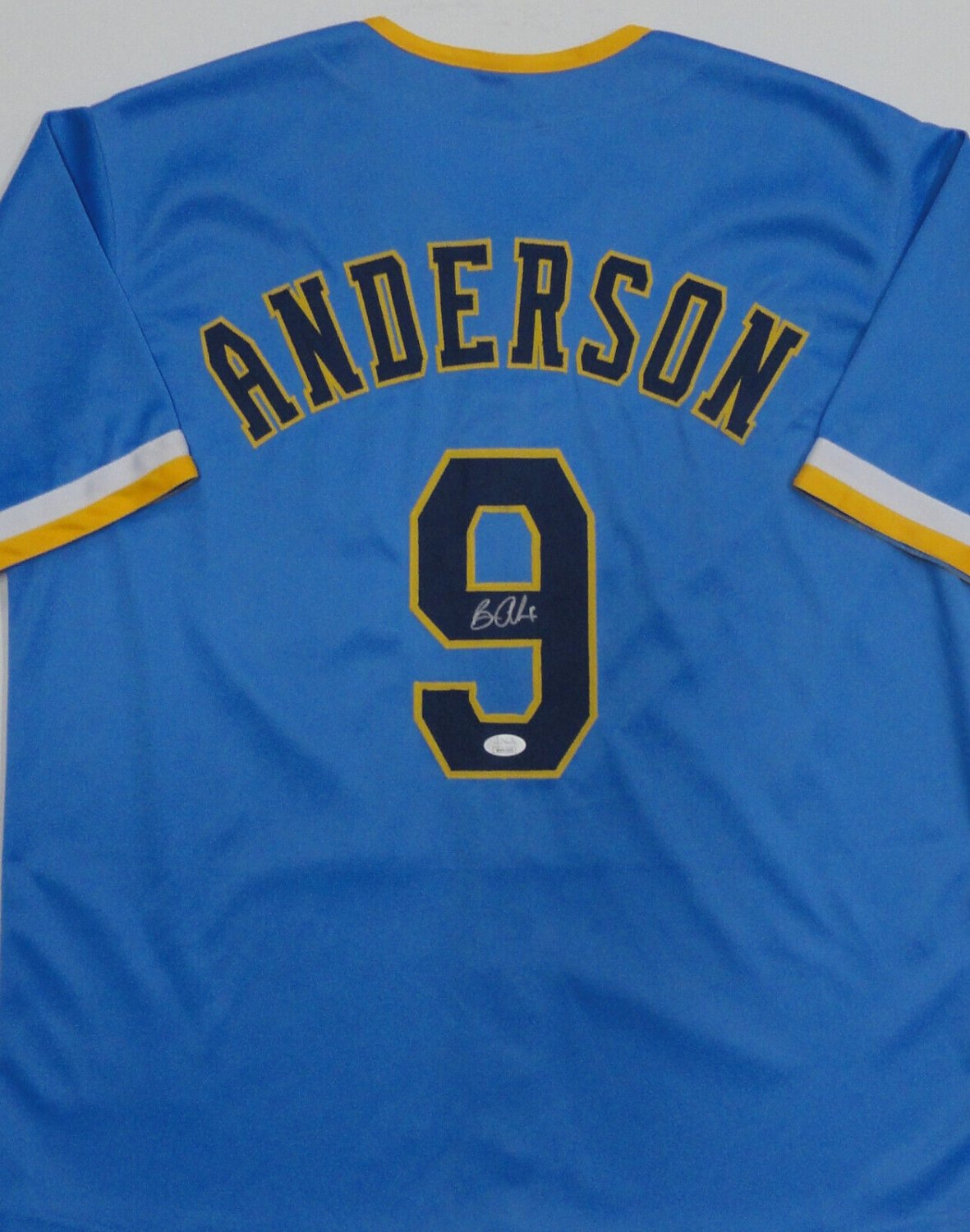 Brian Anderson Autographed Signed Brewers Custom Replica Pinstripe